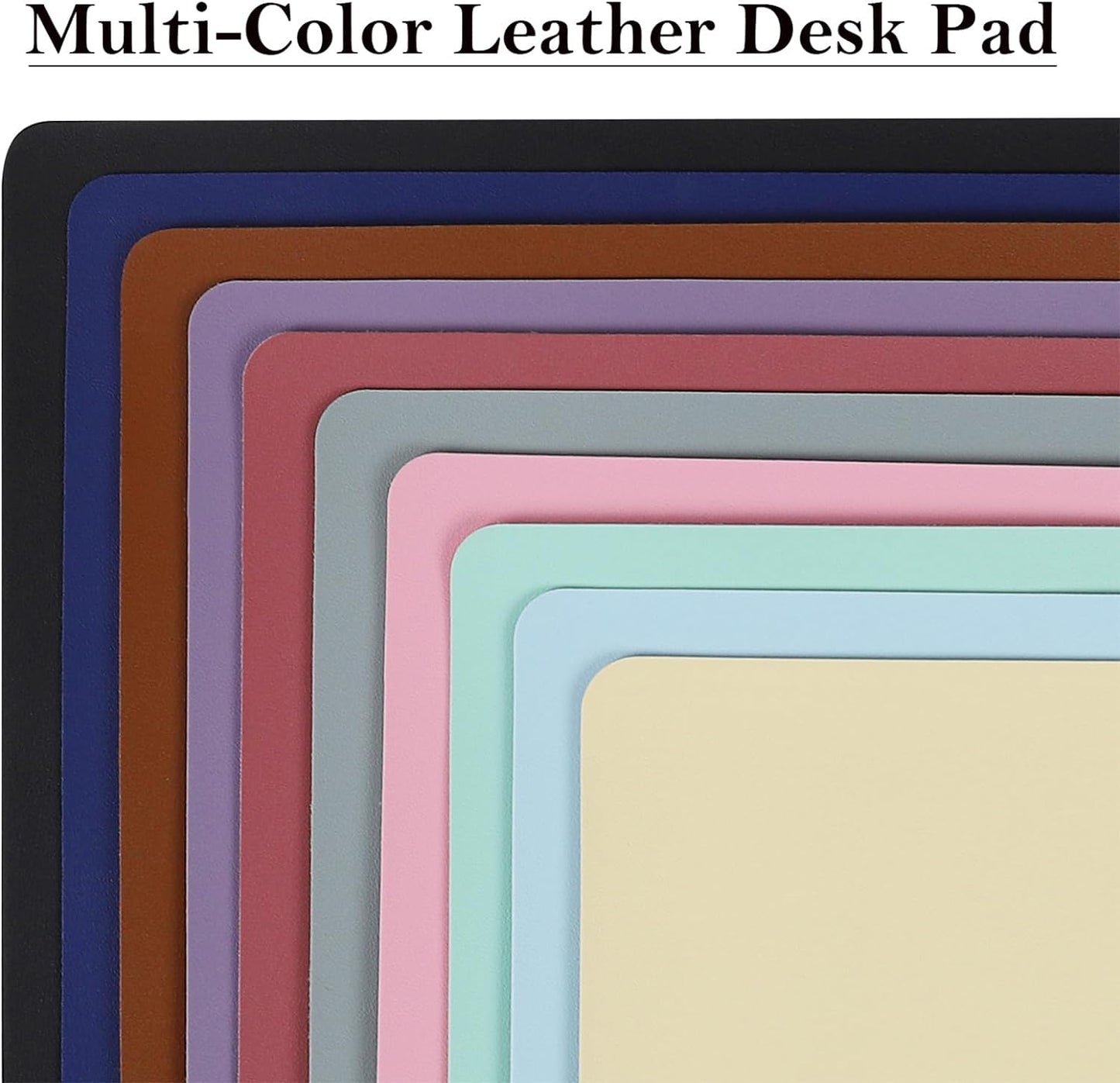 PU Leather Desk Pad with Suede Base, Multi-Color Non-Slip Mouse Pad, 36” X 17” Waterproof Desk Writing Mat, Large Desk Blotter Protector(Black)
